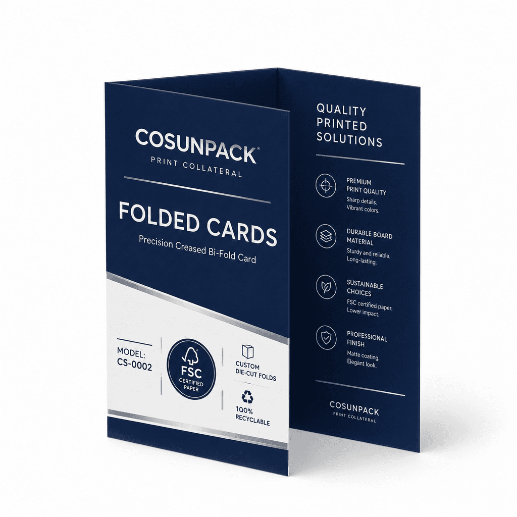 Cartes de remerciement personnalisées, étiquettes volantes et supports de communication de marque