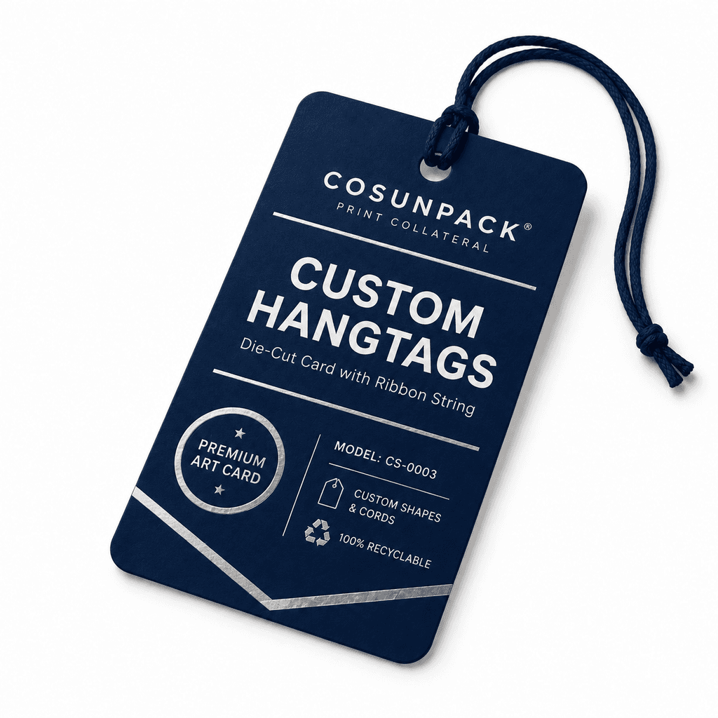 Cartes de remerciement personnalisées, étiquettes volantes et supports de communication de marque