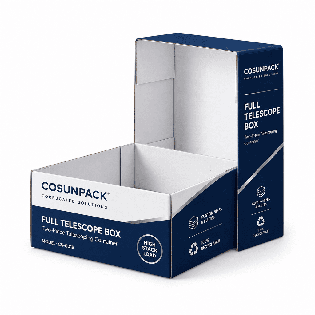 Cajas de envío de cartón ondulado personalizadas, cajas americanas RSC y estuches para e-commerce