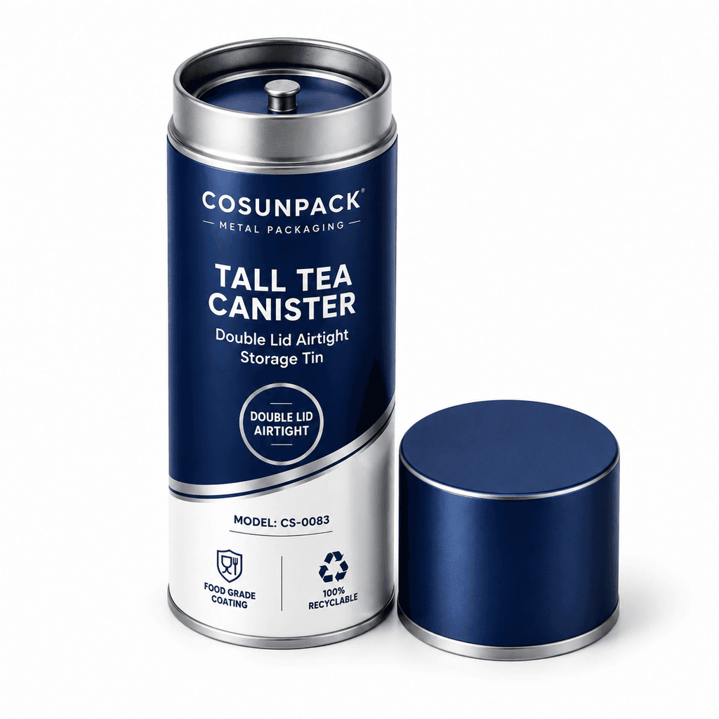 Latas de aluminio impresas a medida, recipientes metálicos herméticos con tapa de rosca