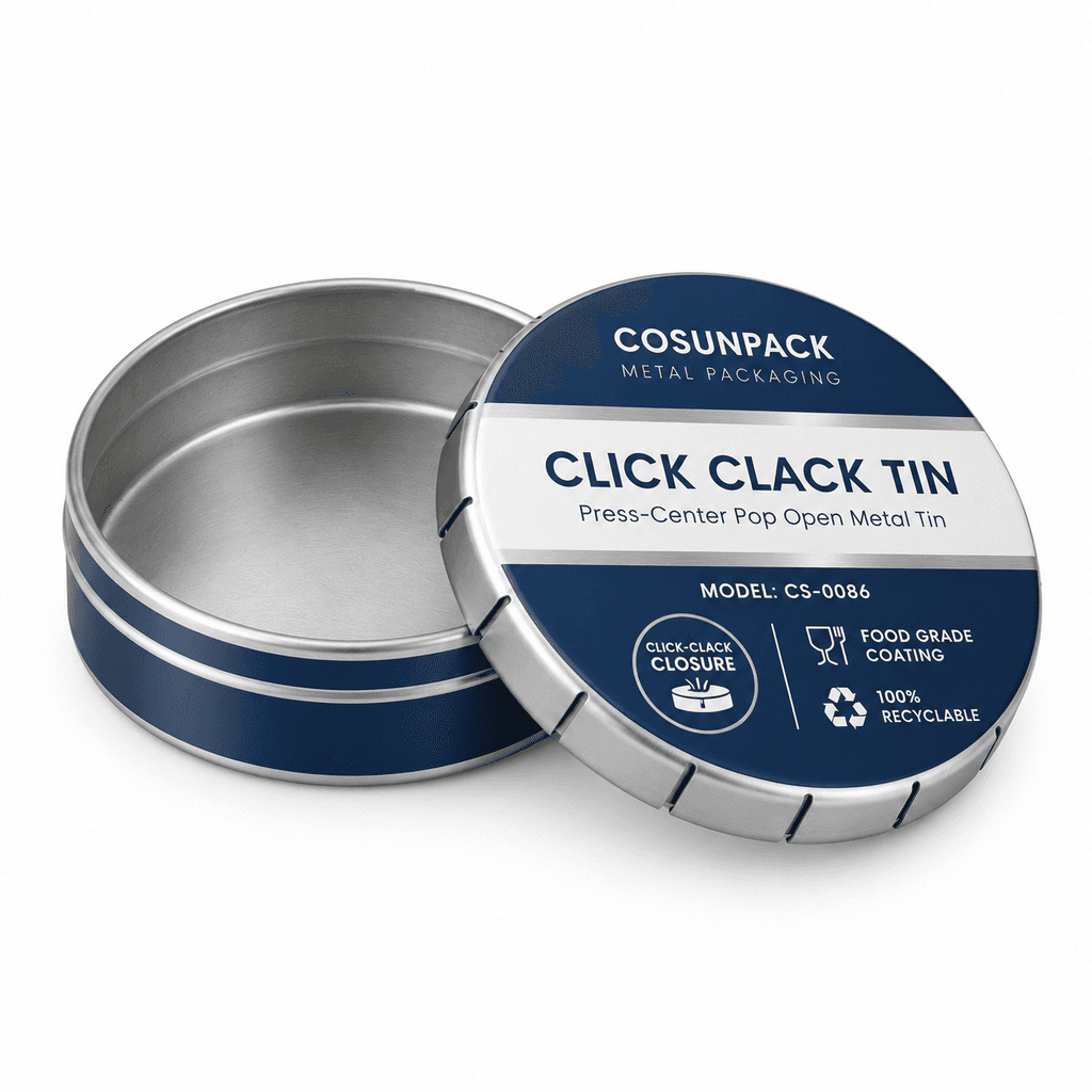Latas de aluminio impresas a medida, recipientes metálicos herméticos con tapa de rosca
