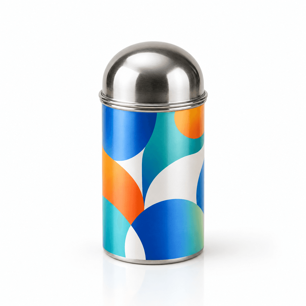 Latas de aluminio impresas a medida, recipientes metálicos herméticos con tapa de rosca