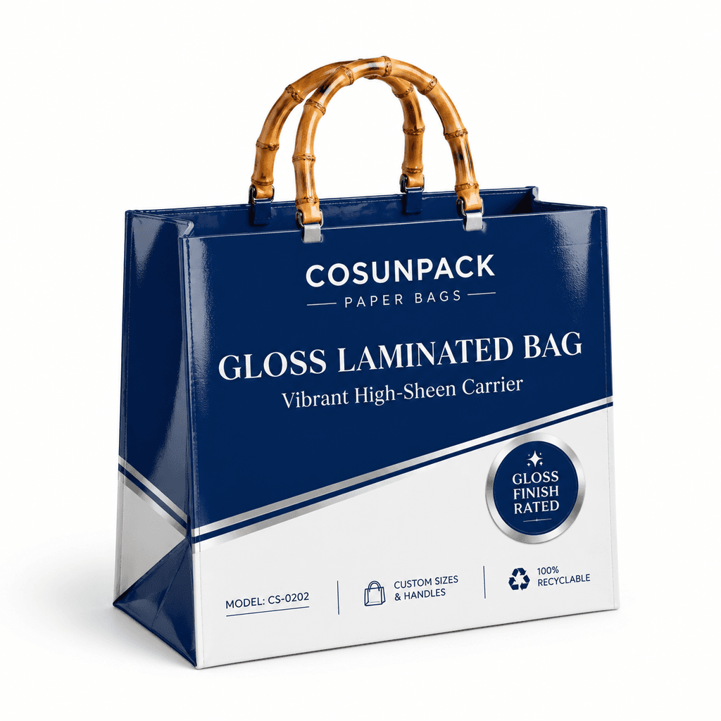 Bolsas de papel de lujo personalizadas con asas de cordón y cinta para tiendas minoristas