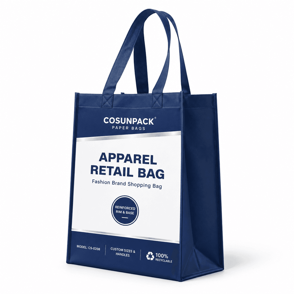 Bolsas de papel de lujo personalizadas con asas de cordón y cinta para tiendas minoristas