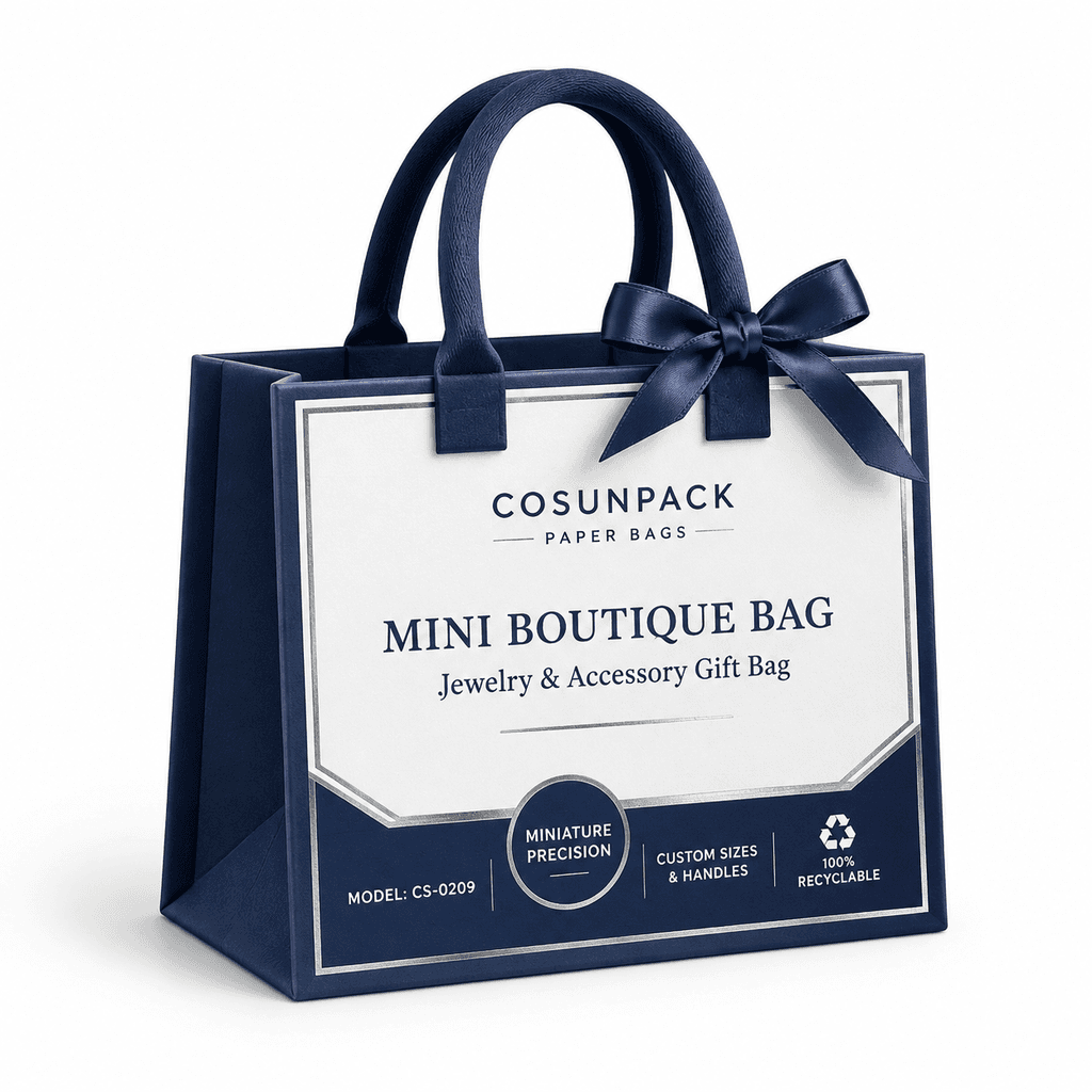 Bolsas de papel de lujo personalizadas con asas de cordón y cinta para tiendas minoristas