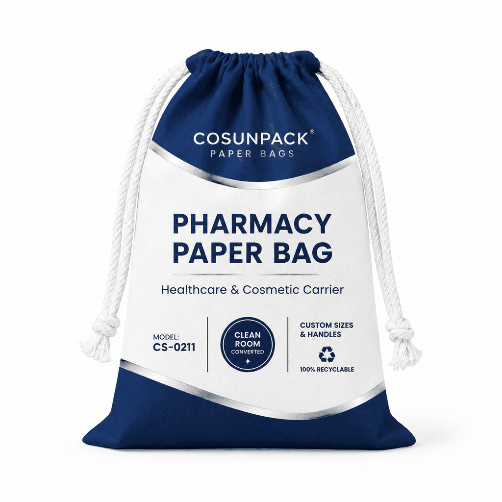 Bolsas de papel de lujo personalizadas con asas de cordón y cinta para tiendas minoristas